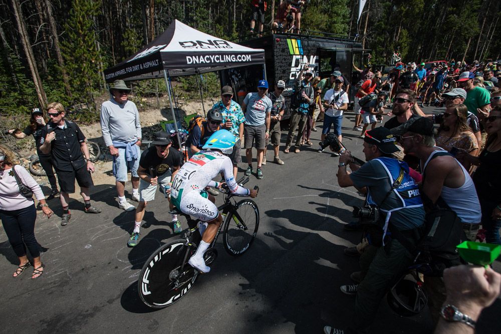 Flavio De Luna (SmartStop) rides in the Mexico National Champion colors today