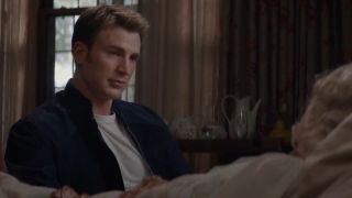 Steve Rogers speaking with elderly Peggy Carter in Captain America: The Winter Soldier