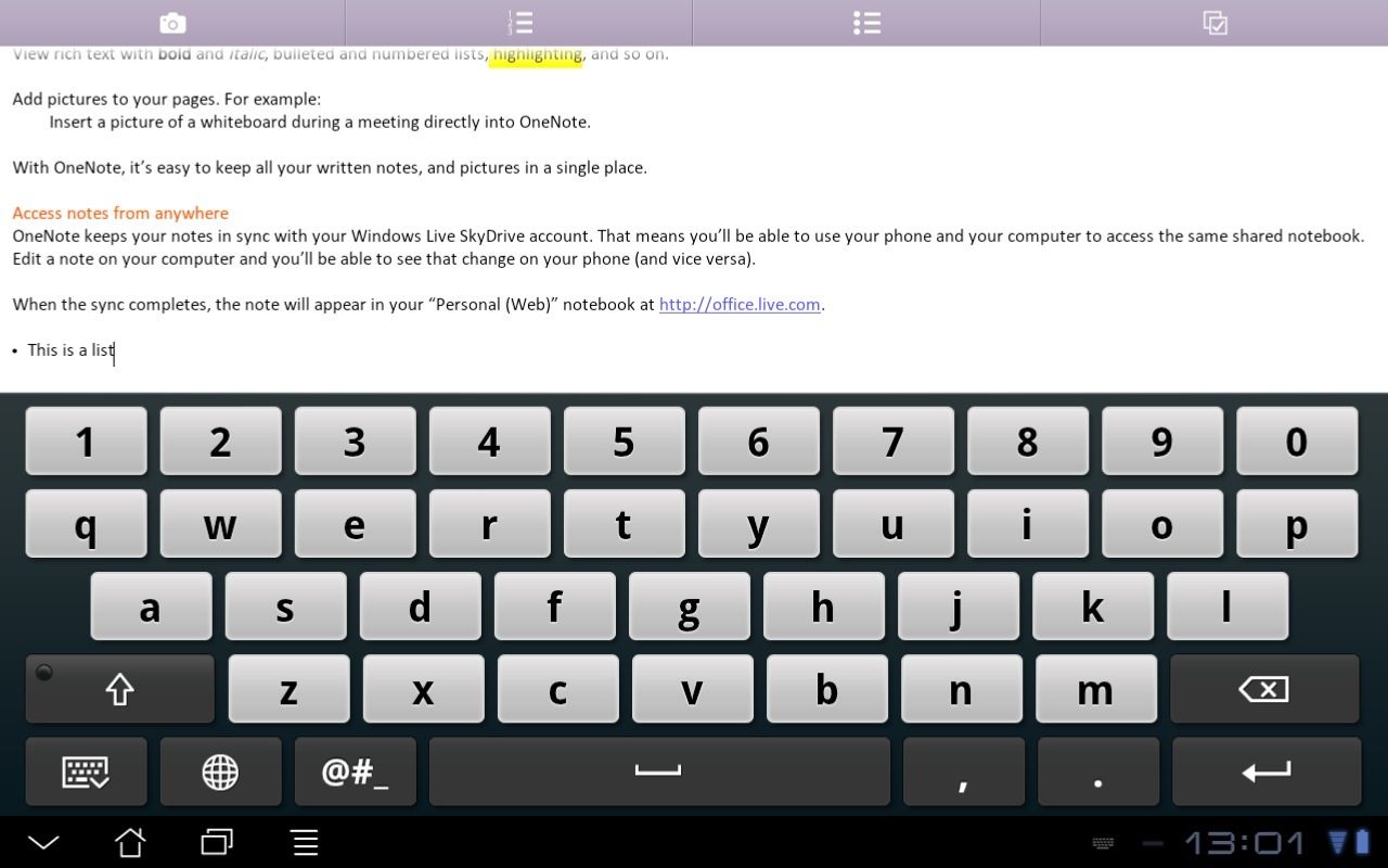 Microsoft OneNote for Android and iOS