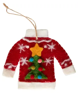 Joe Browns christmas jumper felt bauble