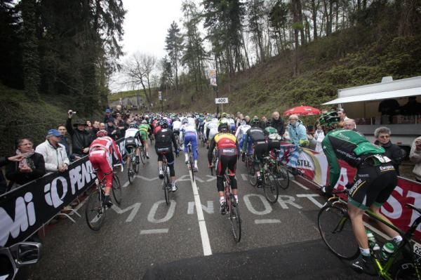 The bunch tackle the Cauberg