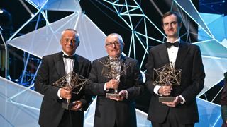 2021 ESET Science Award laureates, from left to right, Outstanding Academic laureate Jozef Zajac, Outstanding Individual Contributor to Slovak science laureate Ján Dusza and Outstanding Young Scientist laureate Ladislav Valkovič.