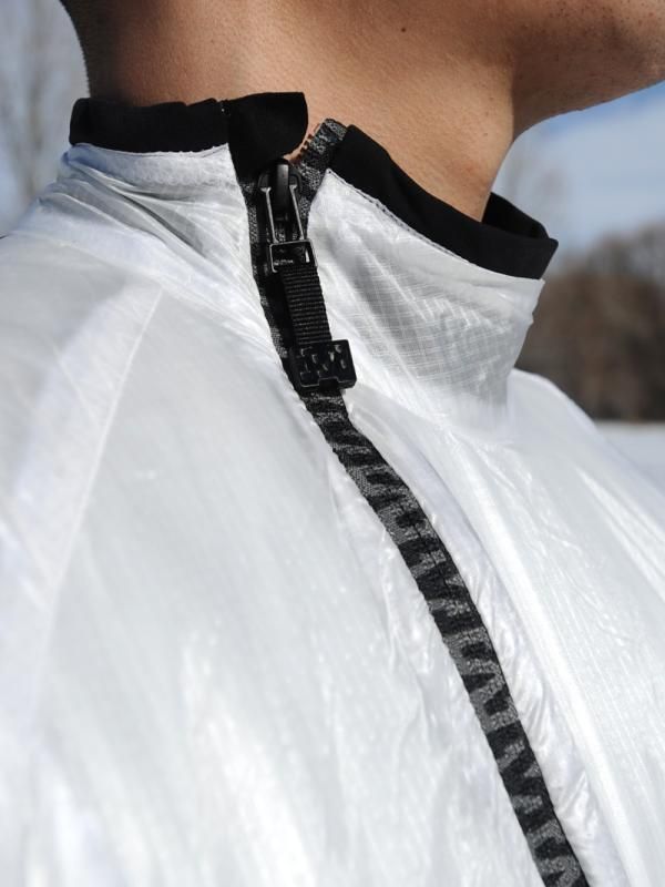 The offset zipper moves the hard bits away from your chin.