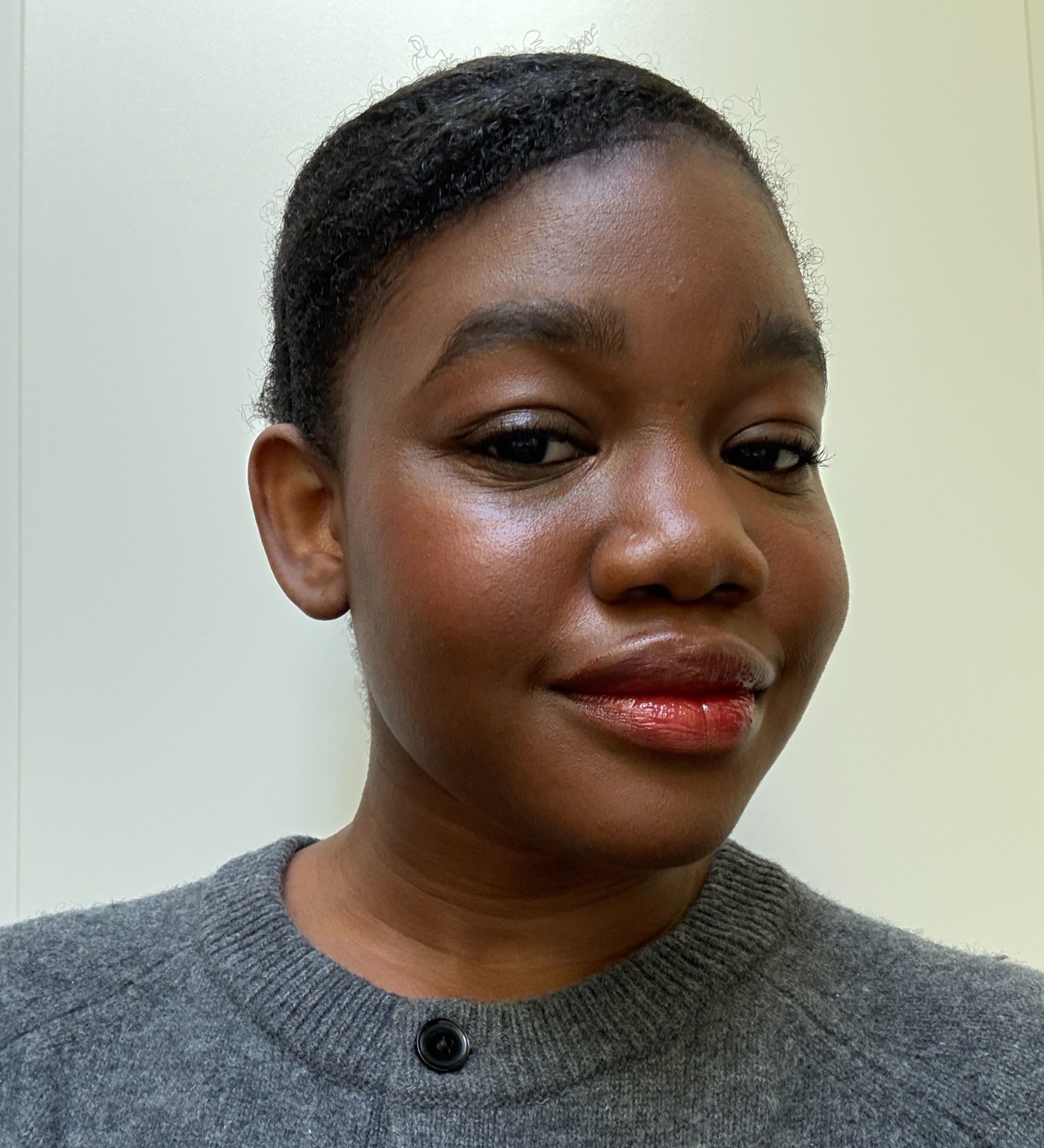 Associate Beauty Editor Maya Thomas before applying the Stila Stay All Day Waterproof Liquid Eyeliner in Black.