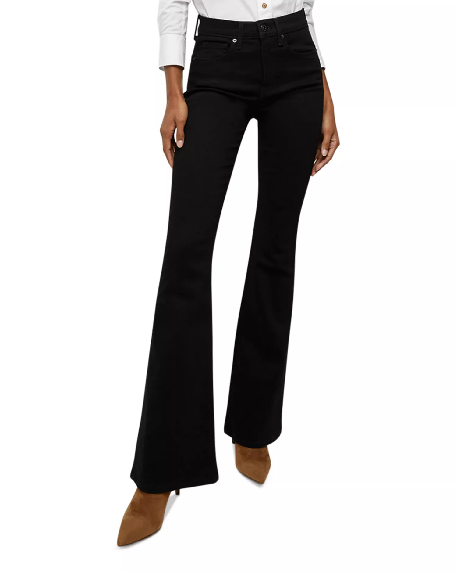 Beverly High Rise Skinny Flare Jeans in Onyx
