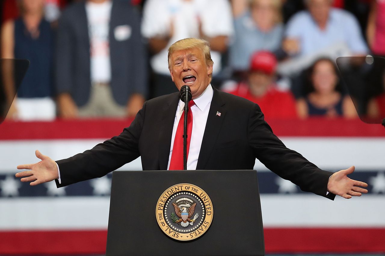 Trump speaks at a rally in Florida