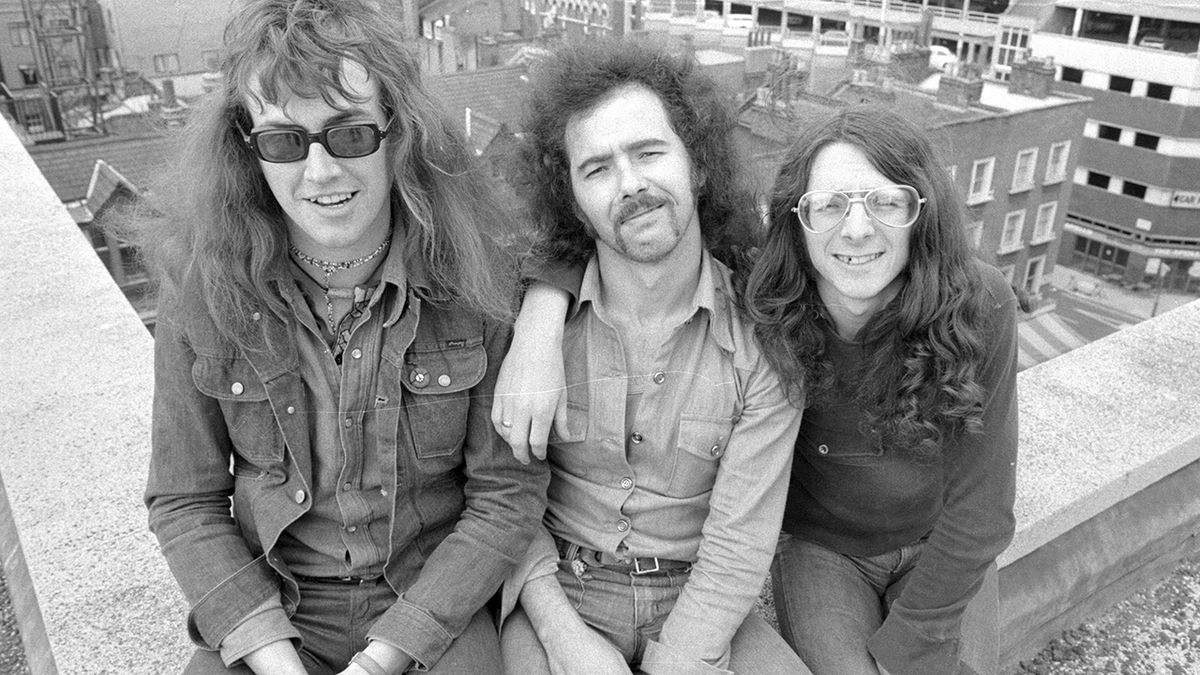 Budgie, with Burke Shelley far right, in 1974