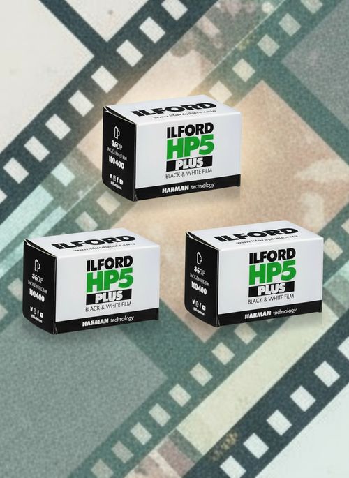 Ilford HP5 Plus 36-exp 
black-and-white print film (pack of 3)