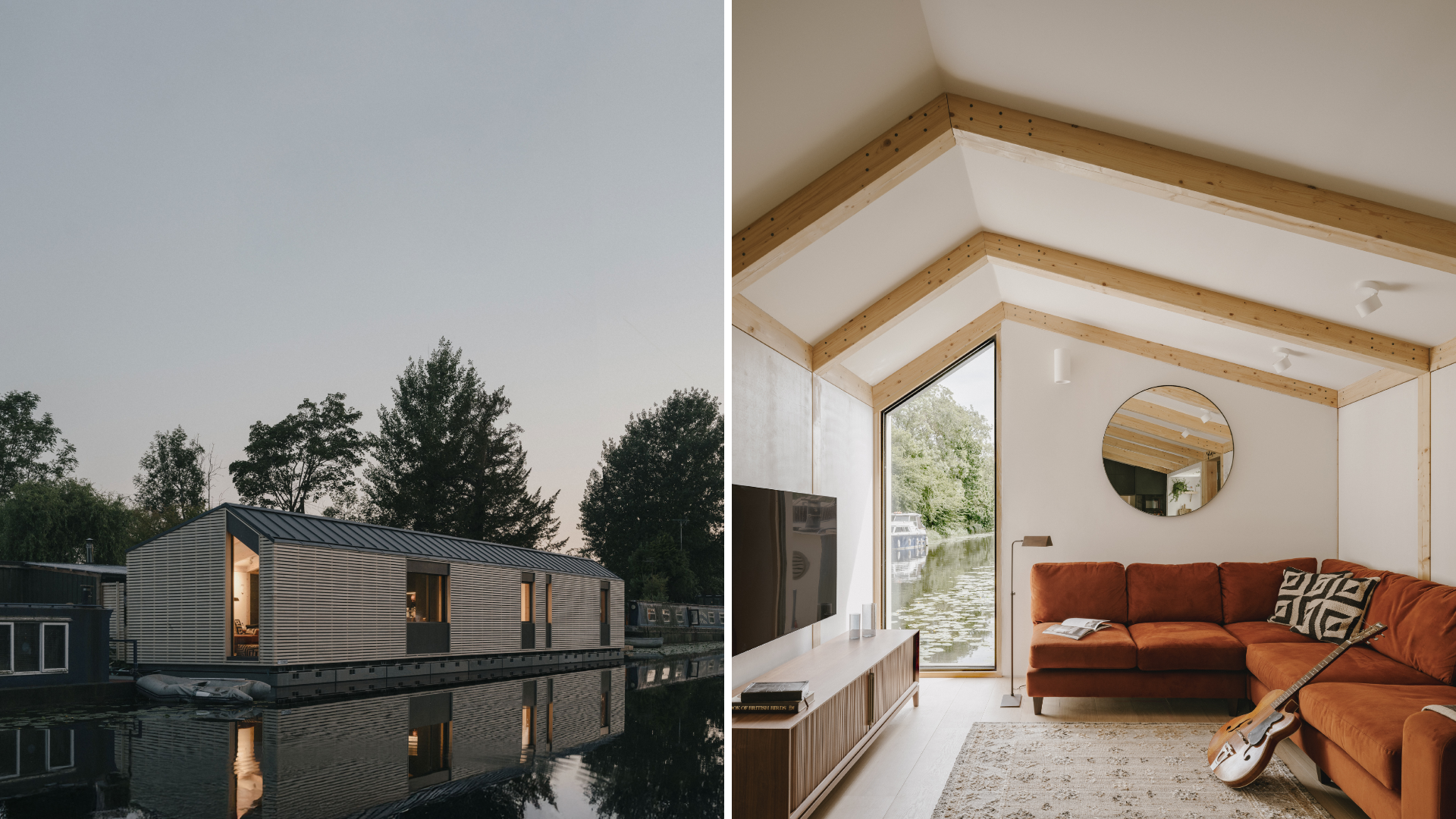 london houseboat designed by tiggcoll architects, 'the floating house'