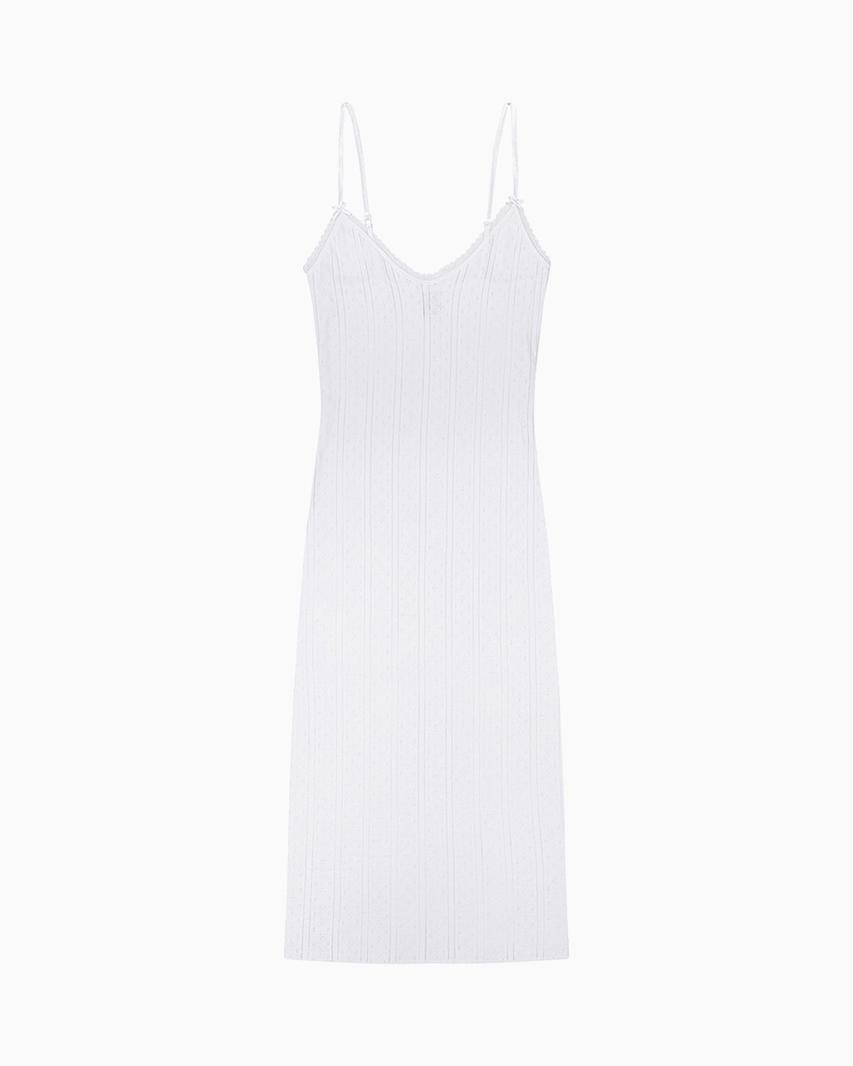 The Midi Slip: White Pointelle