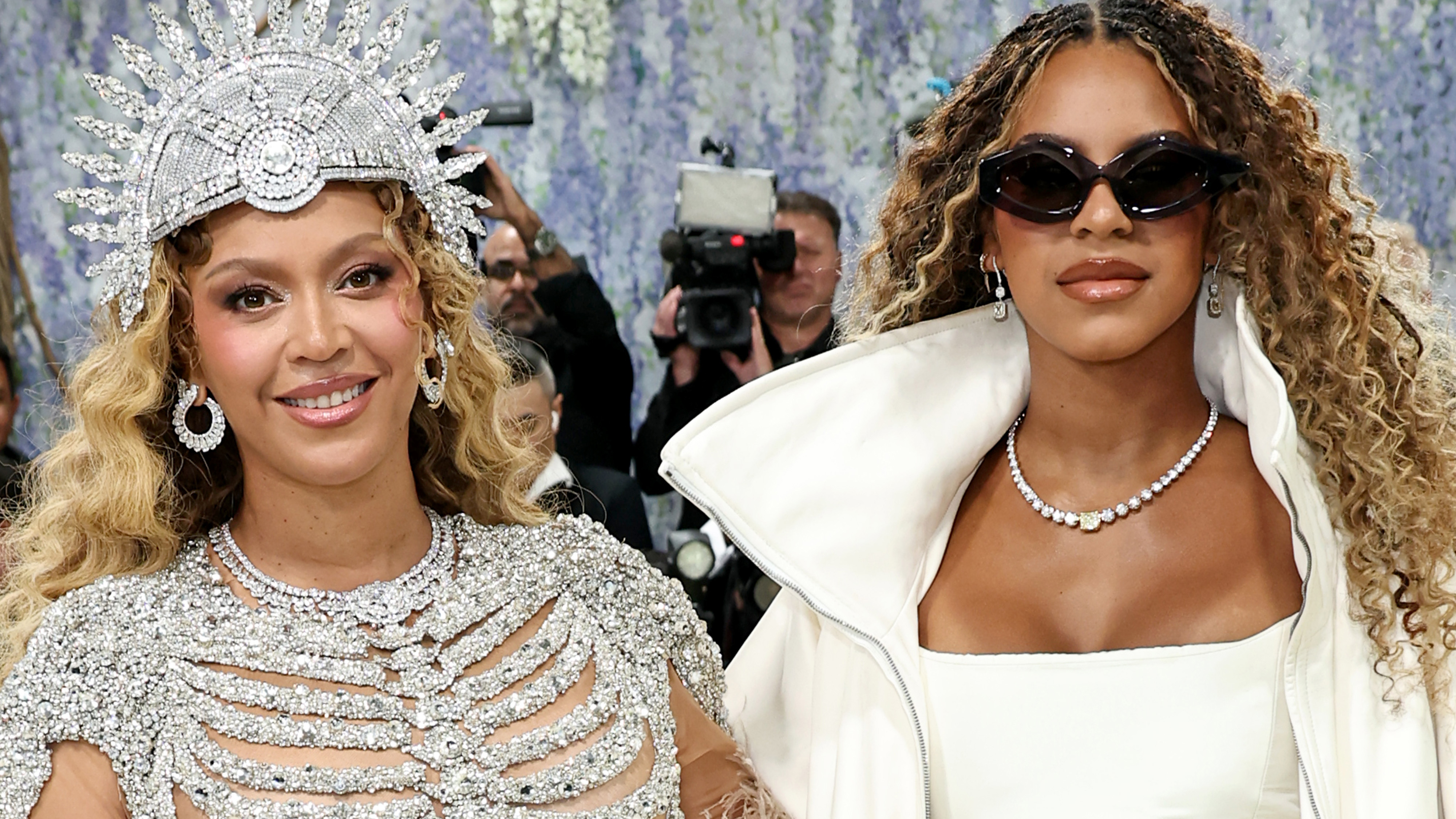 NEW YORK, NEW YORK - MAY 04: (L-R) Beyonc&eacute; and Blue Ivy Carter attend the 2026 Met Gala celebrating "Costume Art" at the Metropolitan Museum of Art on May 04, 2026 in New York City. 