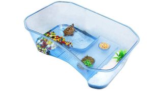 Hamiledyi Turtle Aquarium Tank with Platform