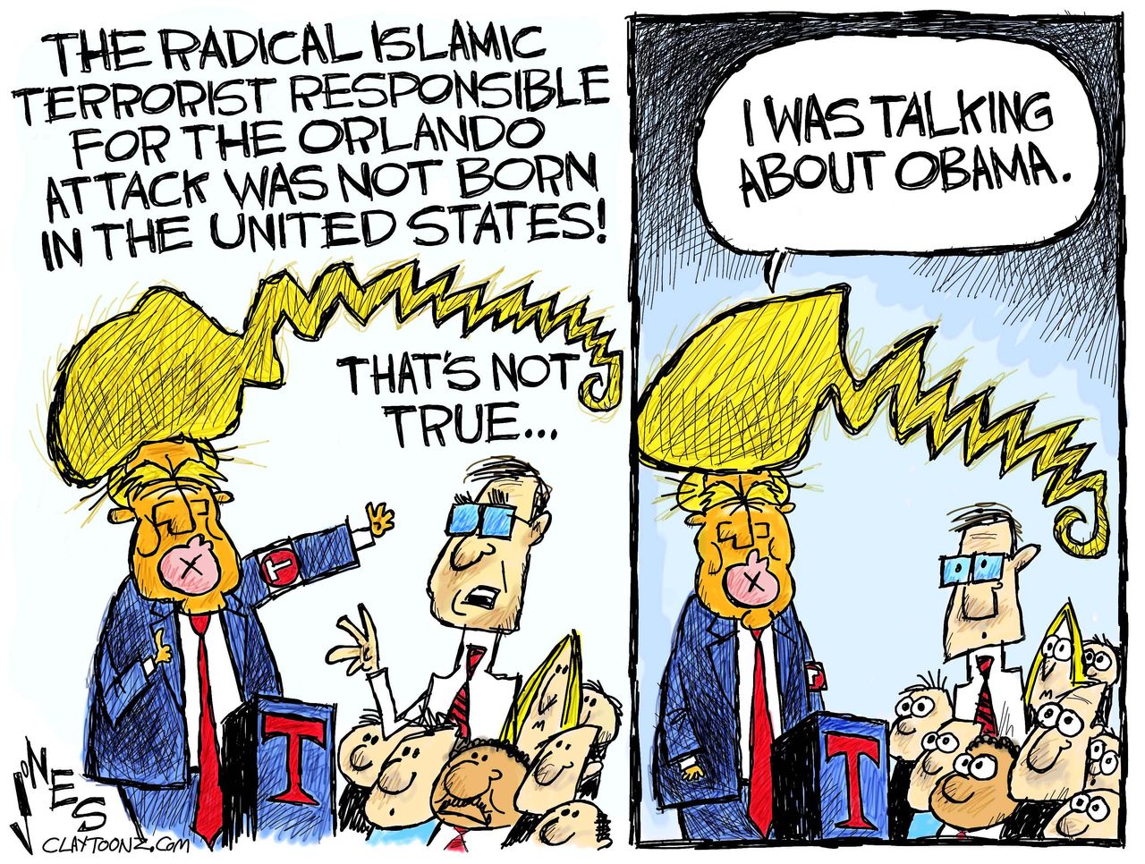 Political cartoon U.S. Donald Trump tantrum