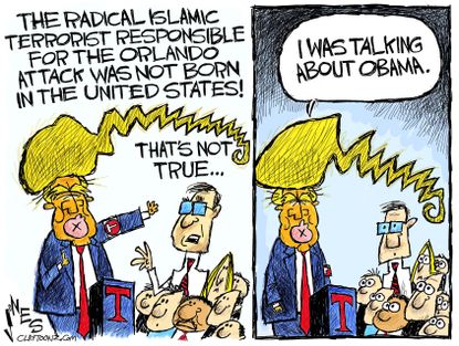Political cartoon U.S. Donald Trump tantrum