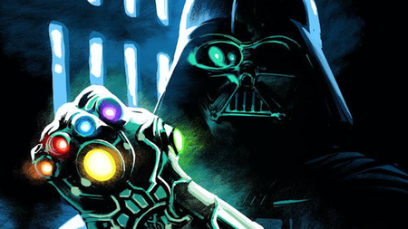 a sci-fi villain wearing a jeweled glove