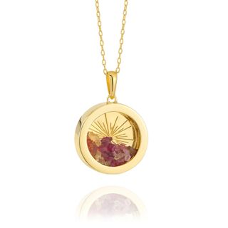 Rachel Jackson Medium Deco Sun Mixed Birthstone Amulet Necklace