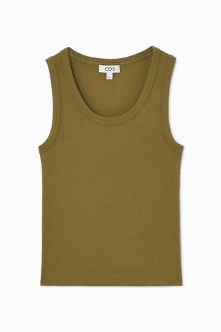 Scoop-Neck Ribbed Tank Top