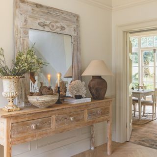 Surrey Victorian house decorated in neutral shades with vintage furniture