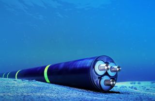 3d rendering of a submarine power cable on the seabed