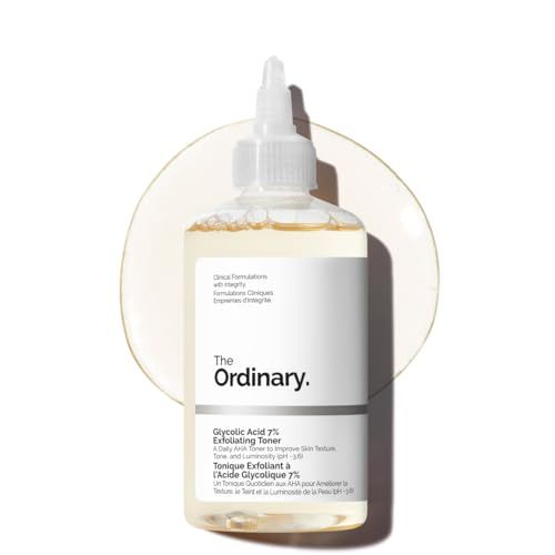 The Ordinary Glycolic Acid 7% Exfoliating Toner, Brightening and Smoothing Daily Toner for More Even-Looking Skin Tone, 240ml