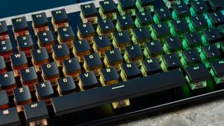 A black Turtle Beach Vulcan TKL wired gaming keyboard