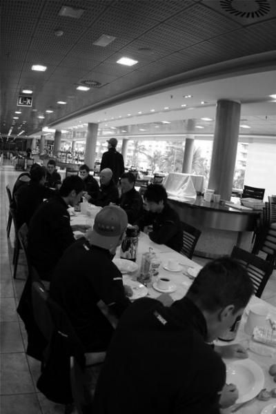 Breakfast time at the Team RadioShack training camp