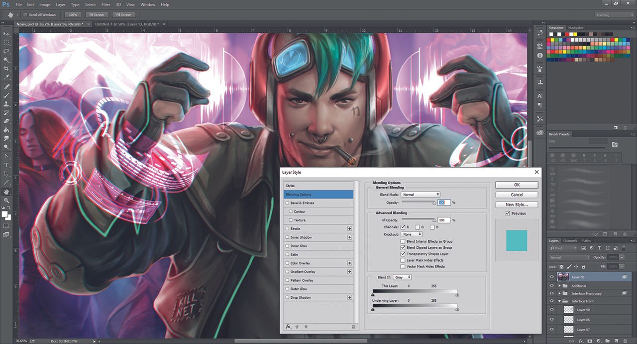 Correct any errors by mirroring your image (Image>Image Rotation>Flip Canvas Horizontal)