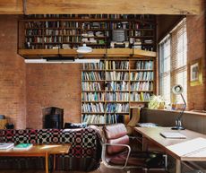 A living room bookshelf 
