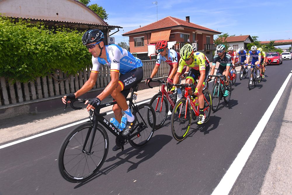12-rider breakaway during stage 18 from Abbiategrasso to Prato Nevoso at the Giro d'Italia