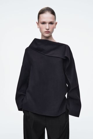 Asymmetric Double-Faced Wool Top