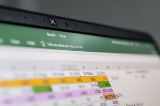 The Microsoft Excel software as shown on a laptop display