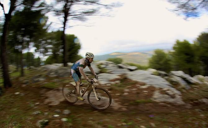 A rider in wet conditions