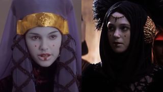Natalie Portman and Keira Knightley in Star Wars Episode 1: A Phantom Menace (side by side)