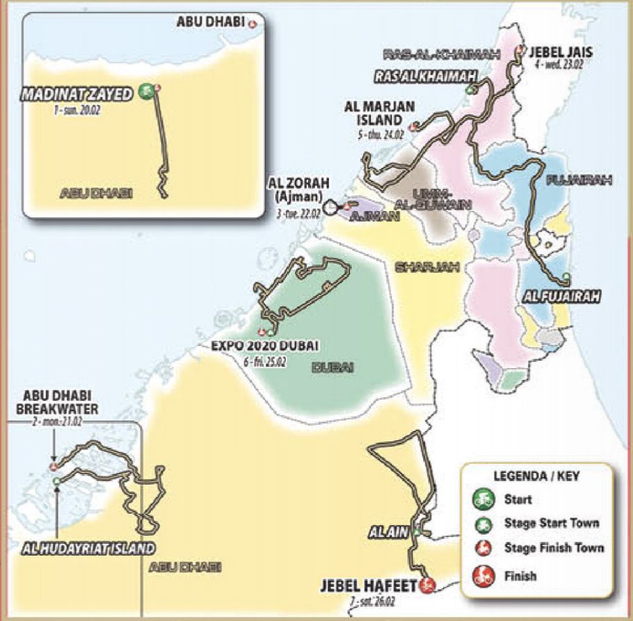 2022 UAE Tour maps