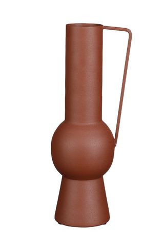 dark terracotta vase with handle and traditional shape 