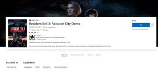 Resident Evil 3 Demo Microsoft Store