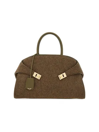 Ferragamo, Medium Hug Wool Top Handle Bag