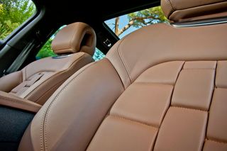 The seat pad is fashioned in high-end leather