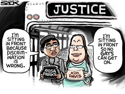 Editorial cartoon U.S. Kim Davis Rosa Parks