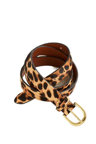 Calf Hair Belt in Leopard