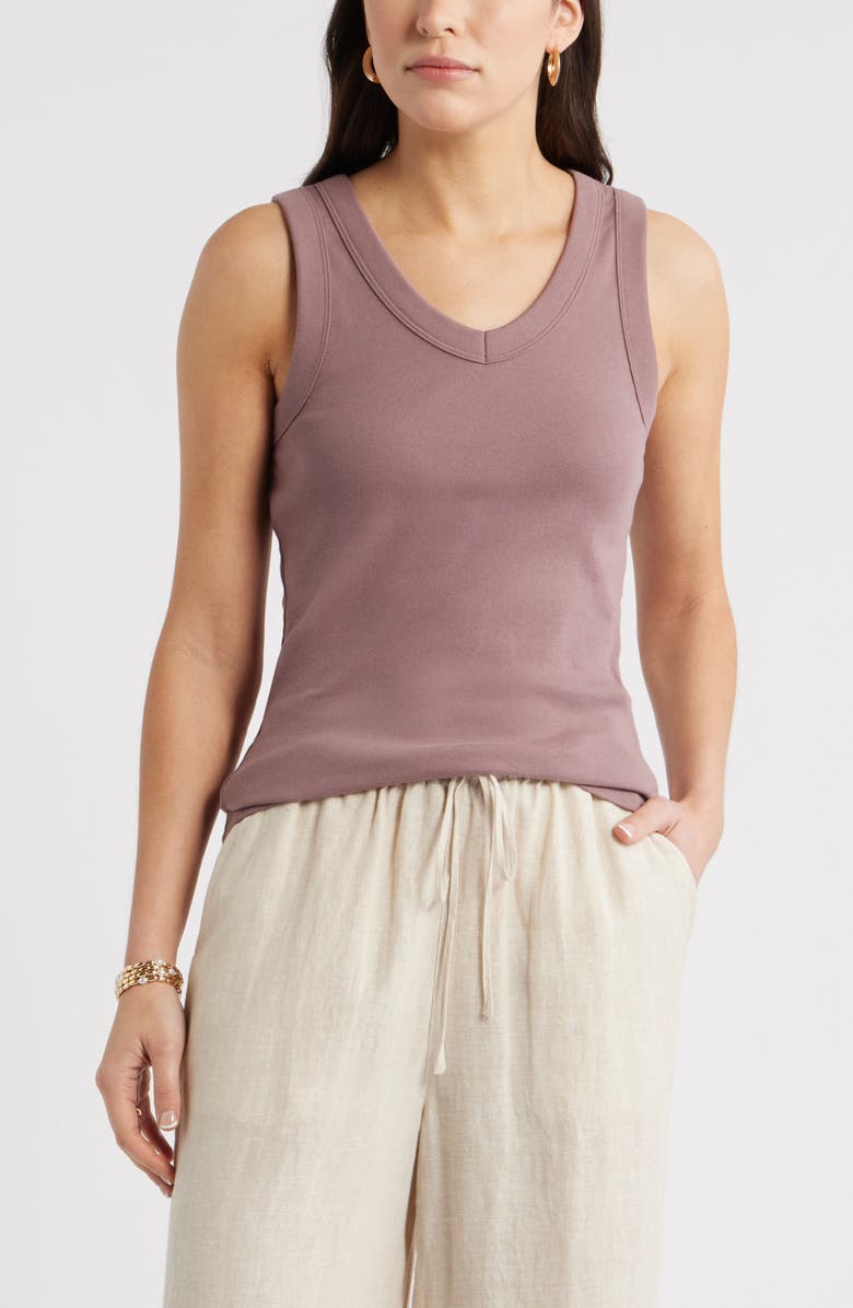 V-Neck Rib Cotton Tank