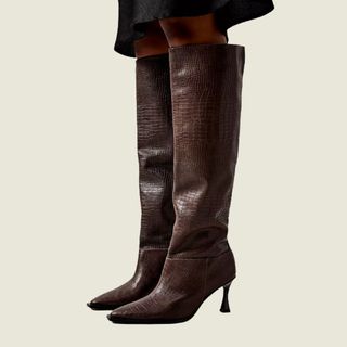 free people brown knee high boots