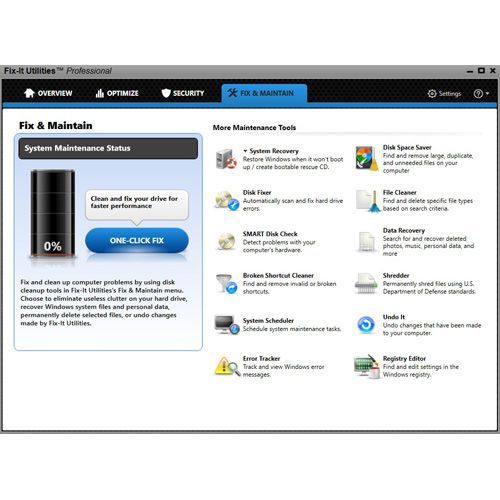 Avanquest Fix-It Utilities Pro cleans and maintains your PC with one click.