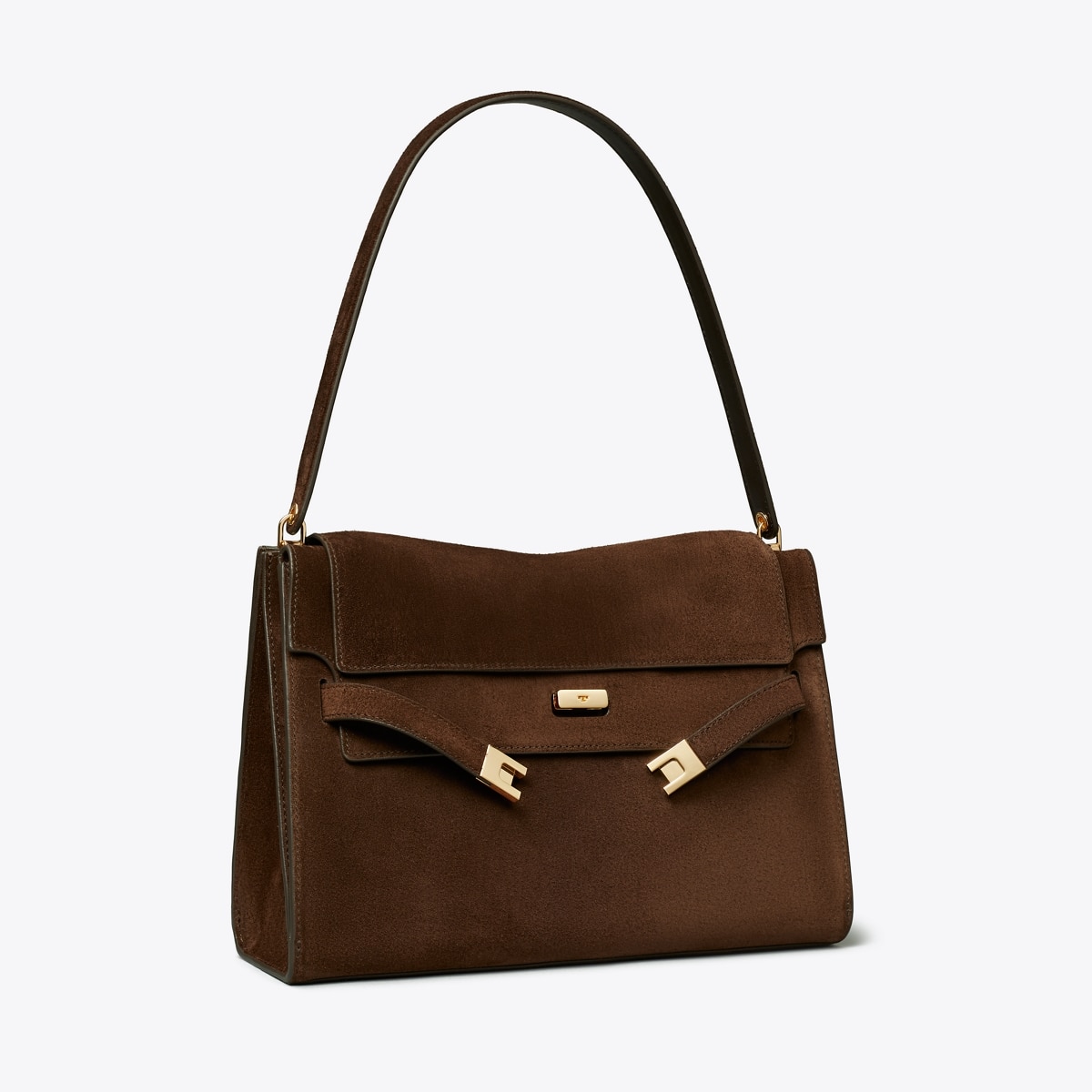 Large Lee Radziwill Suede Shoulder Bag in Brown, Size Os
