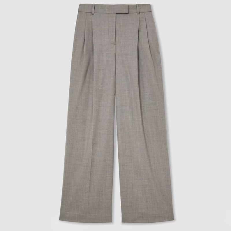 Reiss, grey, wide leg tailored trousers