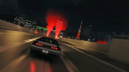 Forza Horizon 6 honda driving down tokyo highway at night towards tokyo tower
