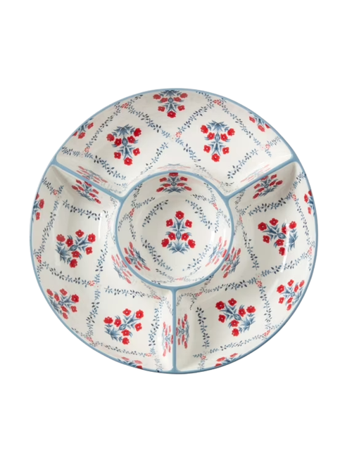 Floral Ceramic Chip and Dip Tray