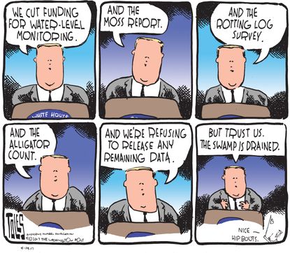 Political Cartoon U.S. Sean Spicer White House Swamp