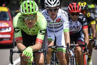 Dylan van Baarle (Cannondale-Drapac) leads the break of the stage