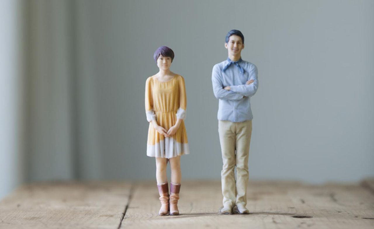 Miniature people, 3D-printed at creative lab PARTY&#039;s photo booth in Tokyo